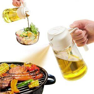 Oil Sprayer for Cooking, 2 in 1 Olive Oil Dispenser Bottle for Kitchen, 16oz/470